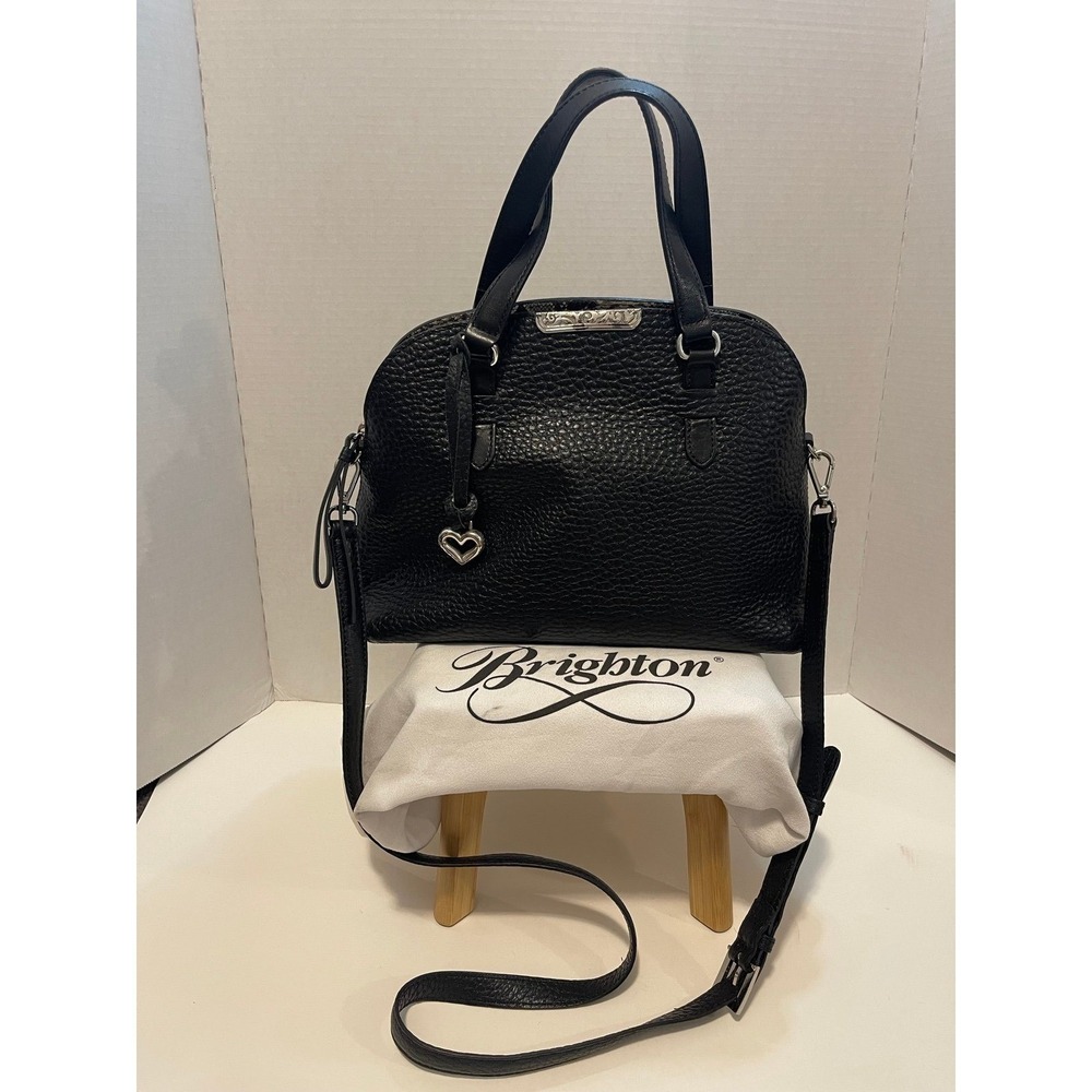 Brighton Harley Dome Black And Python‎ Handbag Black Leather